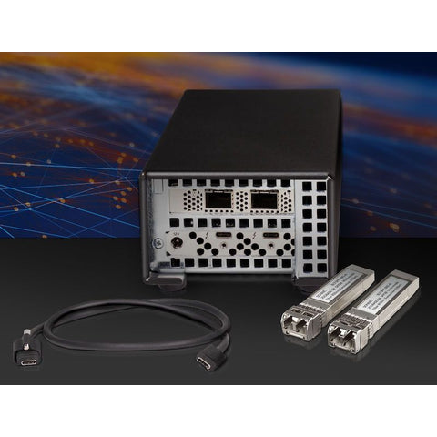 SONNET Twin25G 25 Gigabit Ethernet Thunderbolt Adapter with Two SFP28 Transceivers SONNET Twin25G 25 Gigabit Ethernet Thunderbolt Adapter with Two SFP28