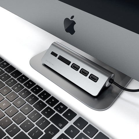 Satechi USB-C Aluminum USB-hub & Minneskortläsare Tillbehör