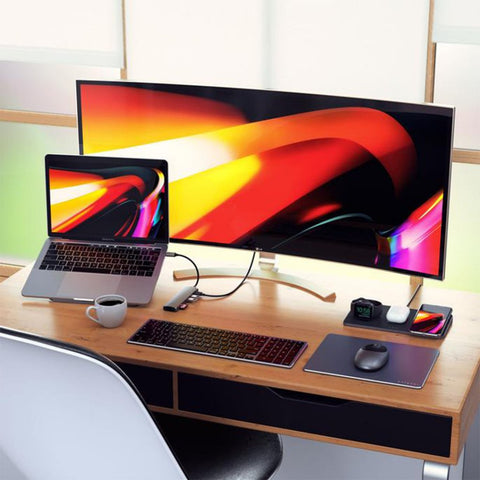 Satechi Slim USB-C MultiPort m. Ethernet - HDMI, USB 3.0 portar samt kortläsare Tillbehör