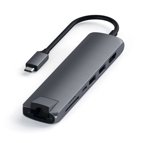 Satechi Slim USB-C MultiPort m. Ethernet - HDMI, USB 3.0 portar samt kortläsare Tillbehör