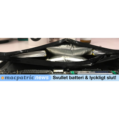 Svullet batteri bytt i MacBook Pro - slutade lyckligt