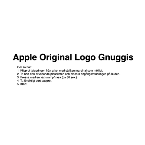 Apple Original Logo Gnuggistattoo från 1976