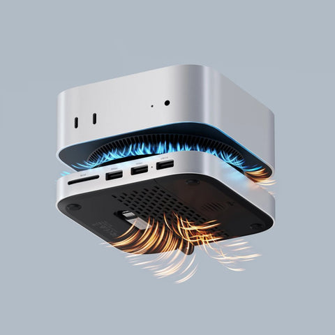 Satechi Mac mini M4 Stand & Hub med M.2 NVMe SSD-plats Dockningsstation Mac mini M4 Stand & Hub med M.2 NVMe SSD| Mac Mini M4 dockningsstation