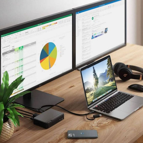 ALOGIC USB-C och USB 3.0 Dual Display Full HD dockningsstation och 85W strömförsörjning
