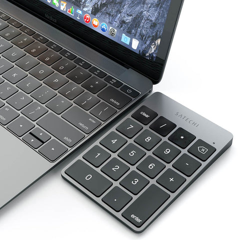 Satechi Slim Wireless Keypad - Uppladdningsbar Bluetooth-knappsats av aluminium Tangentbord LMP Bluetooth Keypad2 -Mac numeriskt tangentbord