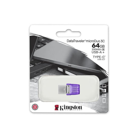 KINGSTON 64GB Data Traveler microDuo 3C G3 USB-minnen 