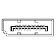 Mini-displayport till Displayport-kabel Vit 1 m Kabel 