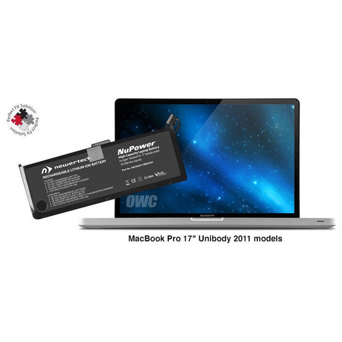 NewerTech NuPower Battery For MacBook Pro 17" Unibody 2011 models Batteri Byta batteri Macbook Pro 17" Unibody Early/Late 2011