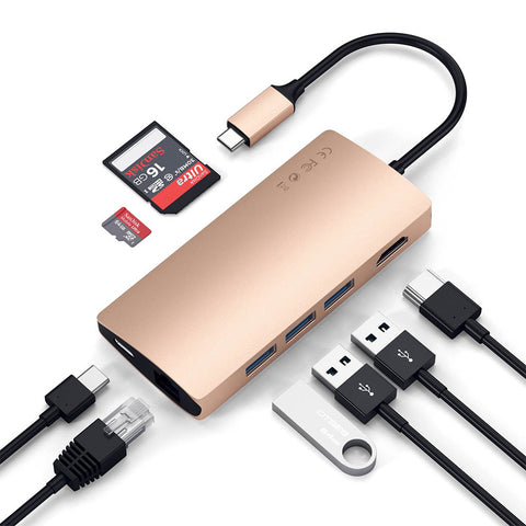 Satechi USB Type-C Multi-Port Adapter 4K Gigabit Ethernet V2 Tillbehör Satechi USB Type-C Multi-Port Adapter 4K Gigabit Ethernet - mac usb-c