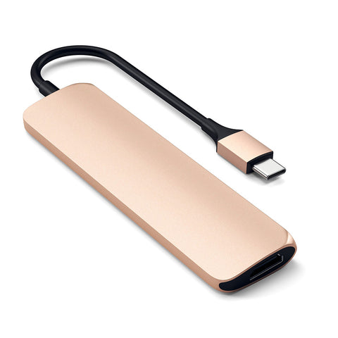 Satechi Slim USB-C MultiPort Adapter V2 med HDMI, USB 3.0 portar samt kortläsare Tillbehör 