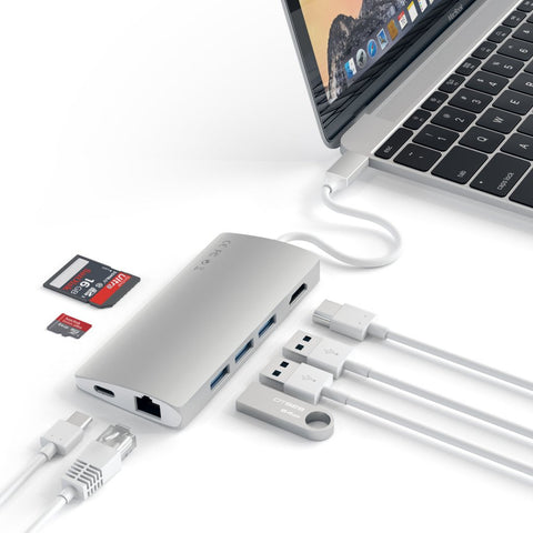Satechi USB Type-C Multi-Port Adapter 4K Gigabit Ethernet V2 Tillbehör Satechi USB Type-C Multi-Port Adapter 4K Gigabit Ethernet - mac usb-c