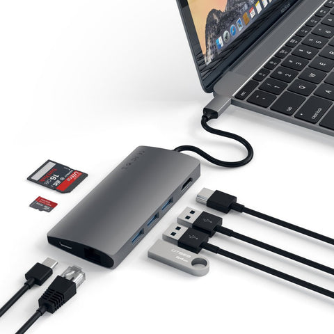 Satechi USB Type-C Multi-Port Adapter 4K Gigabit Ethernet V2 Tillbehör Satechi USB Type-C Multi-Port Adapter 4K Gigabit Ethernet - mac usb-c