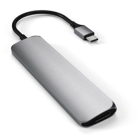 Satechi Slim USB-C MultiPort Adapter V2 med HDMI, USB 3.0 portar samt kortläsare Tillbehör 