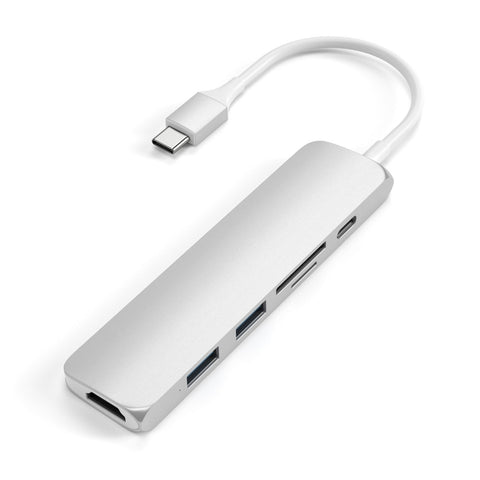 Satechi Slim USB-C MultiPort Adapter V2 med HDMI, USB 3.0 portar samt kortläsare Tillbehör 