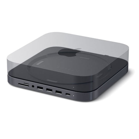 Satechi aluminiumstativ och hubb för Mac Mini Tillbehör Satechi aluminiumstativ och hubb för Mac Mini - hub mac mini