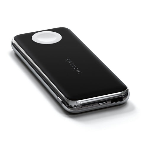 Satechi Powerbank med inbyggd Qi-laddning och Apple Watch laddning Batteri Powerbank med inbyggd Qi-laddning och power bank apple watch