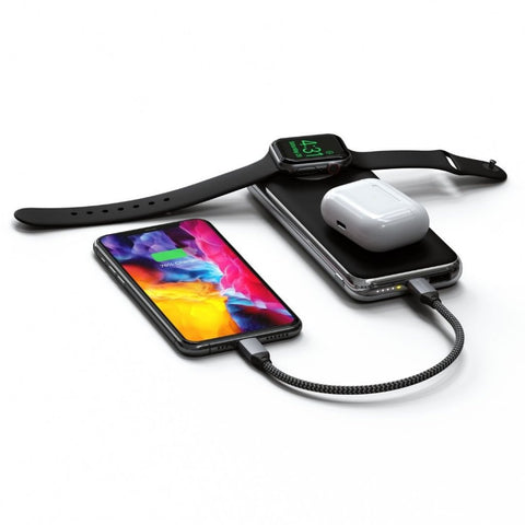 Satechi Powerbank med inbyggd Qi-laddning och Apple Watch laddning Batteri Powerbank med inbyggd Qi-laddning och power bank apple watch