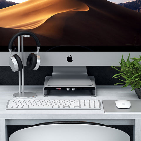 Satechi Type-C Aluminum Monitor Stand Hub for iMac - imac hub